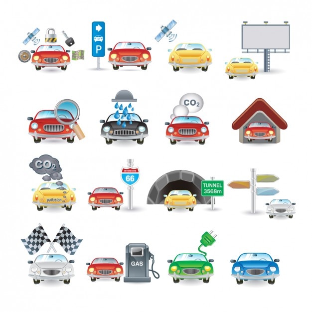 Free vector car icon collection