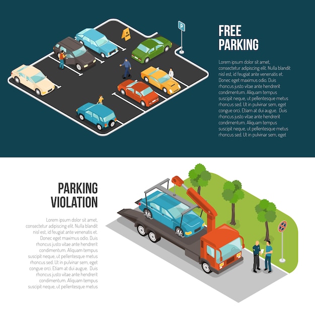 Free vector car parking banner set