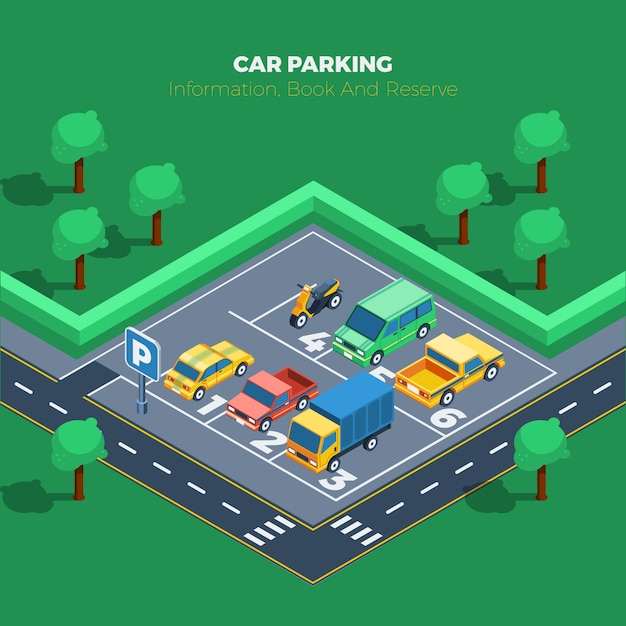 駐車場のイラスト 無料のベクター