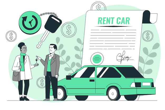 Car rental concept illustration