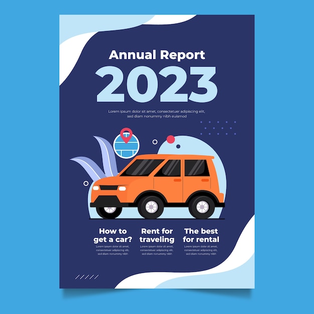 Free vector car rental service annual report template