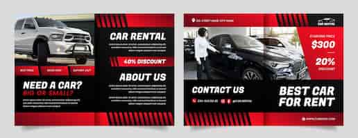 Vettore gratuito modello di brochure del servizio di noleggio auto