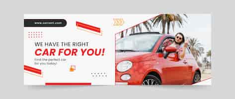 Free vector car rental service facebook cover template