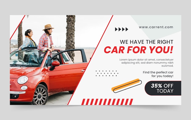 Free vector car rental service facebook template