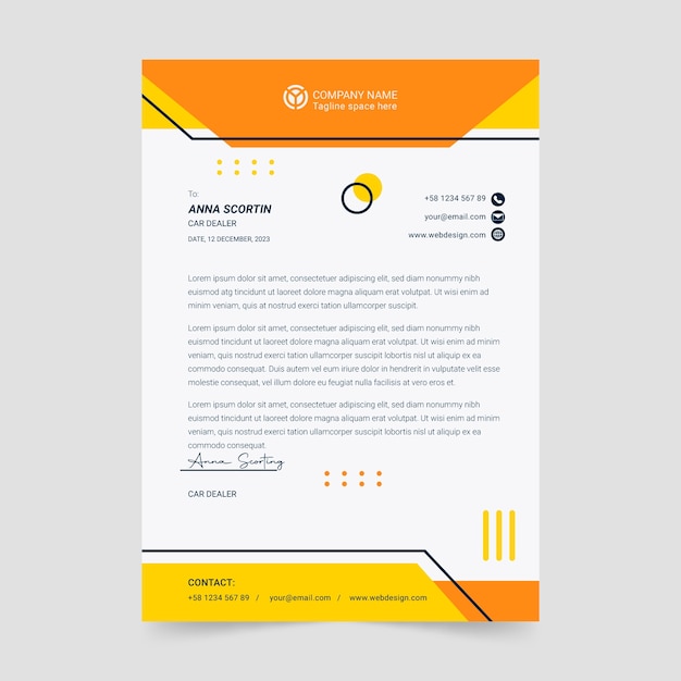 Free vector car rental service letterhead template