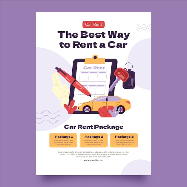 Car rental service poster template