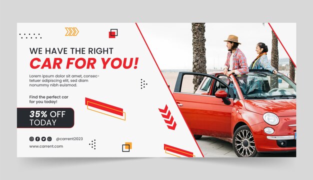 Car rental service  sale banner template