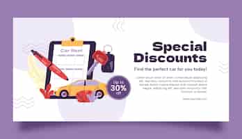Free vector car rental service  sale banner template