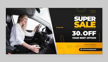 Free vector car rental service sale banner template