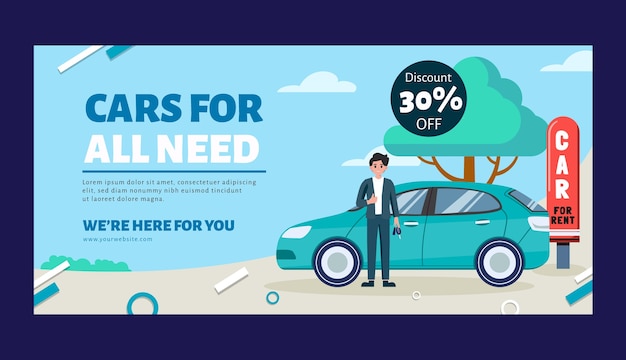 Car rental service sale banner template