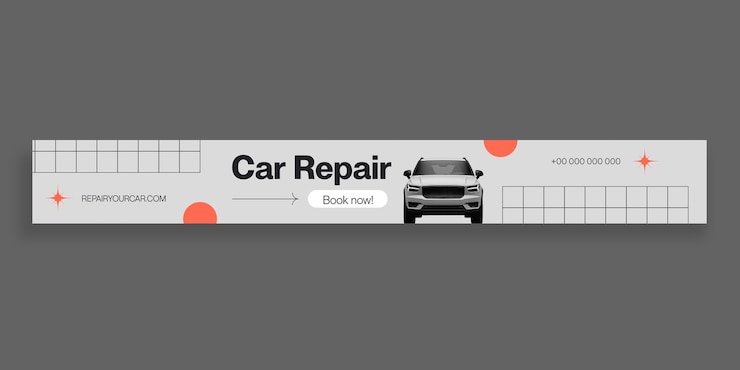 Free Vector car repair banner template design