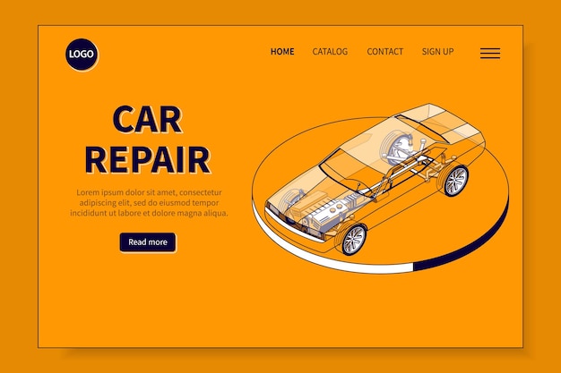 Free vector car repair landing page