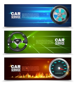 Car service horizontal banners