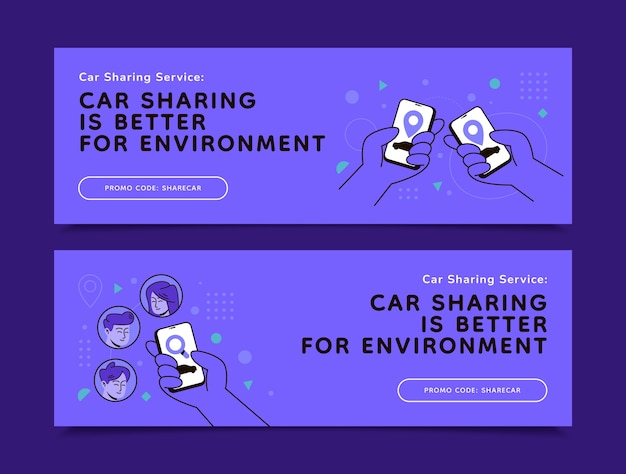 Free vector car sharing template design