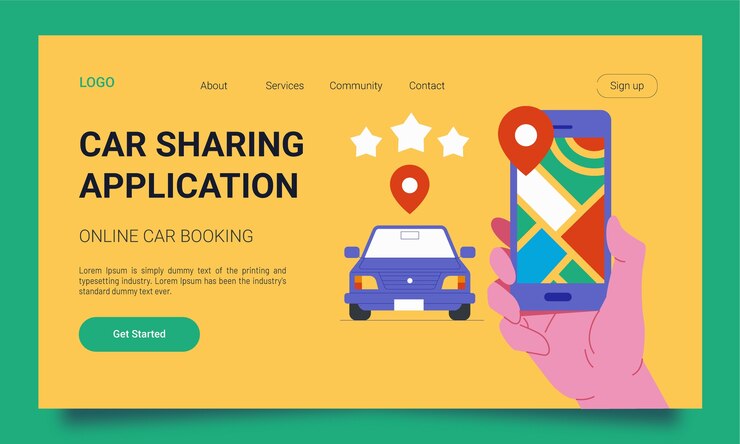 Free Vector car sharing template design