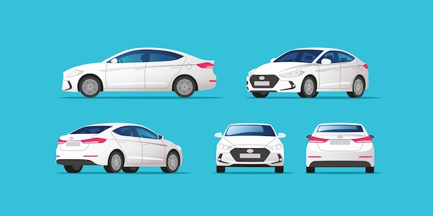 Car  template on white background. sedan isolated.