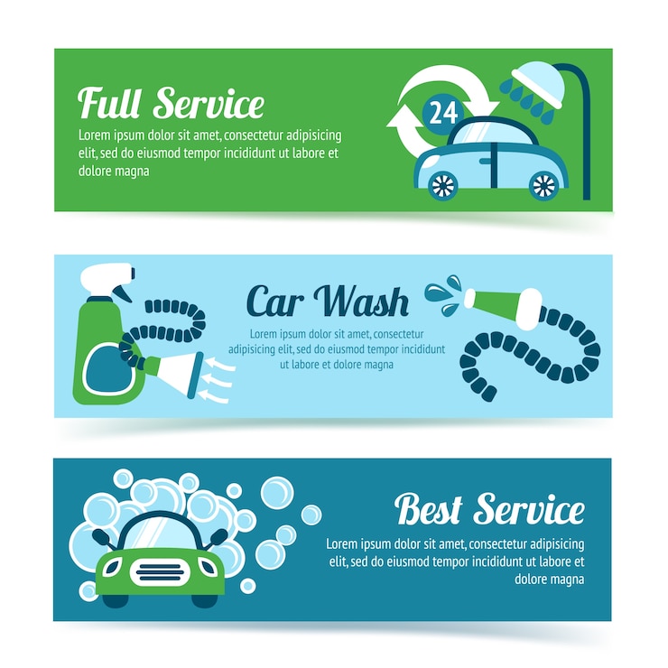 Free Vector car wash banners
