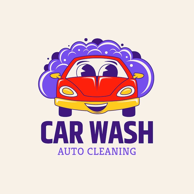 Free vector car wash logo design template