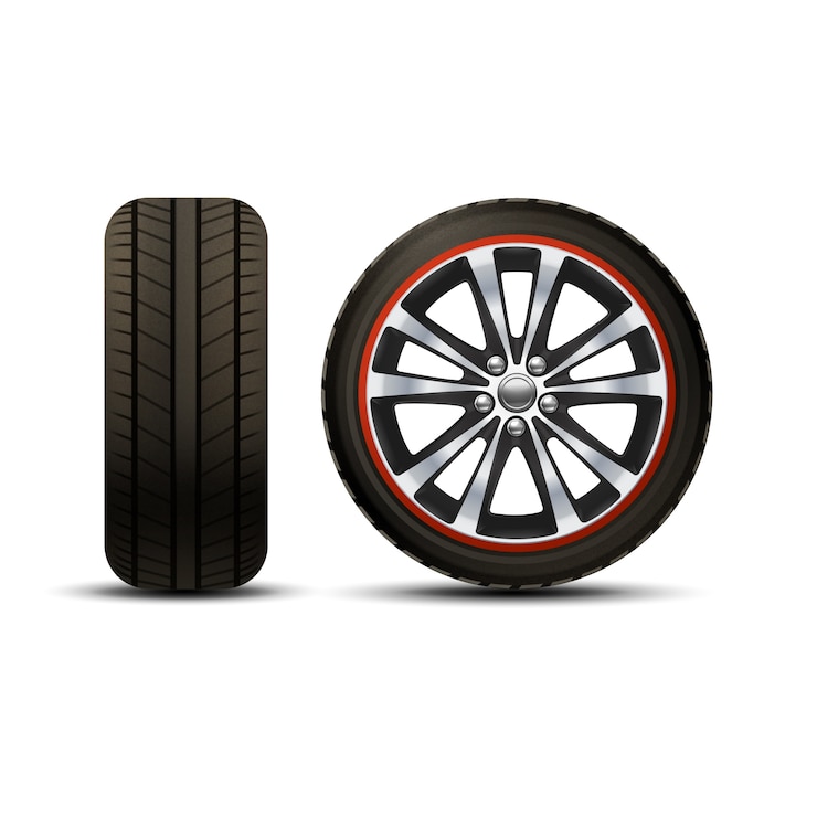 Free Vector car wheel realistic