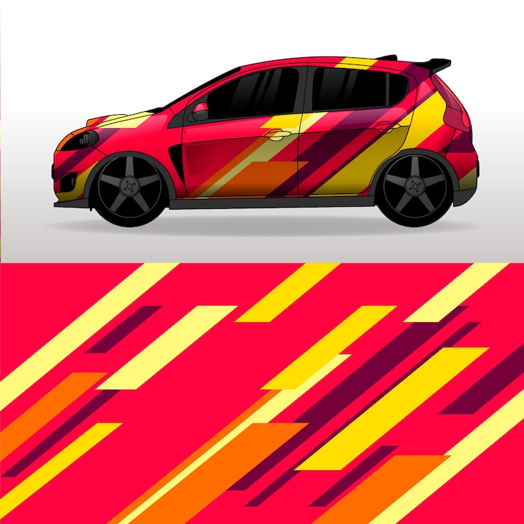 मुफ़्त वेक्टर car wrap colorful design