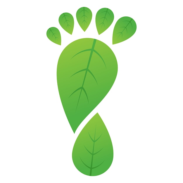 Free vector carbon footprint made of leaves