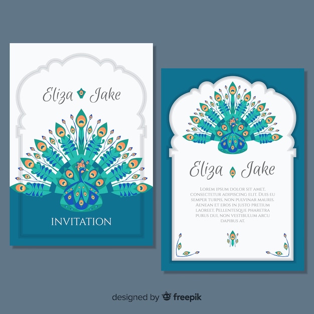 Card collection with elegant peacock designs