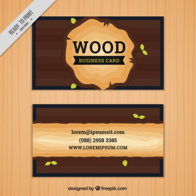 Free vector card decorated with a slice of wood