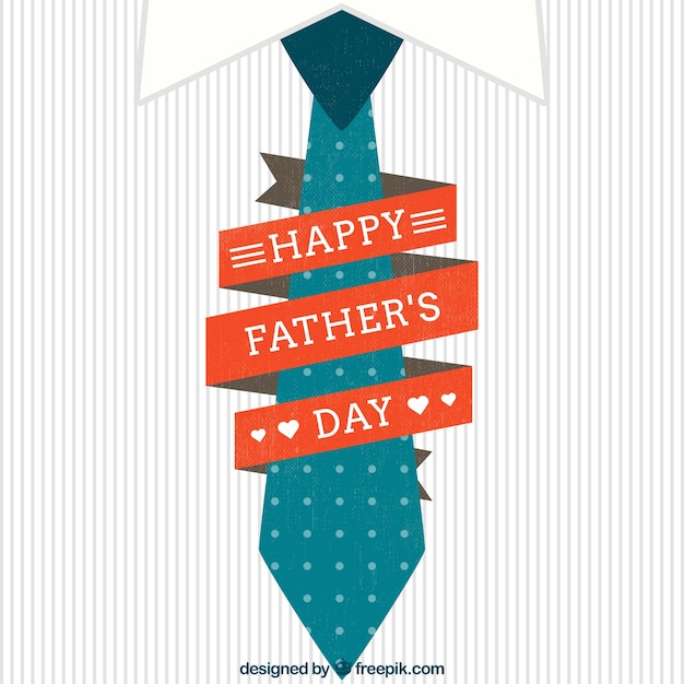 Free vector card for fathers day with a tie