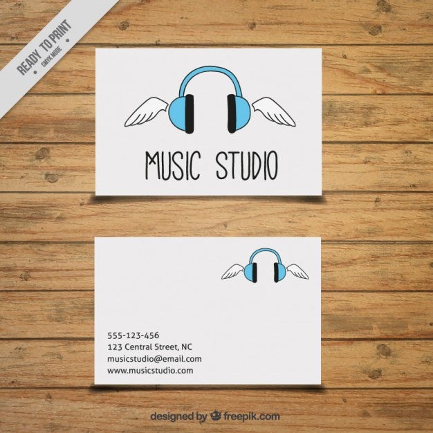 Card hand drawn for a music studio