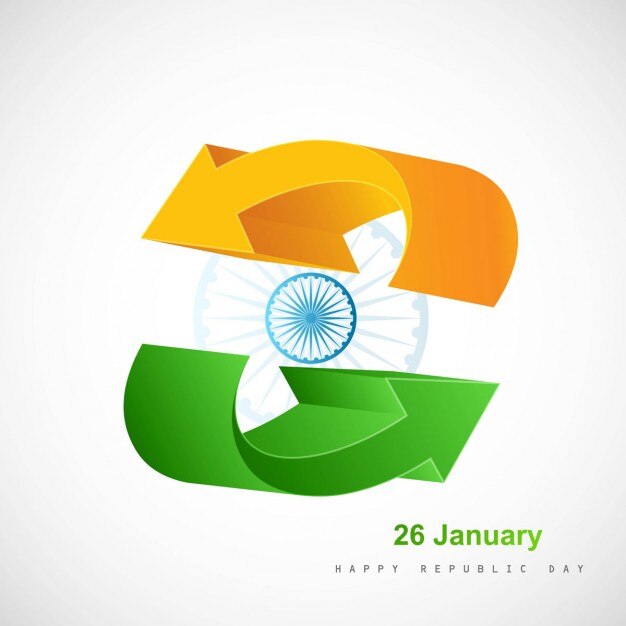 Card of india independence day with arrows