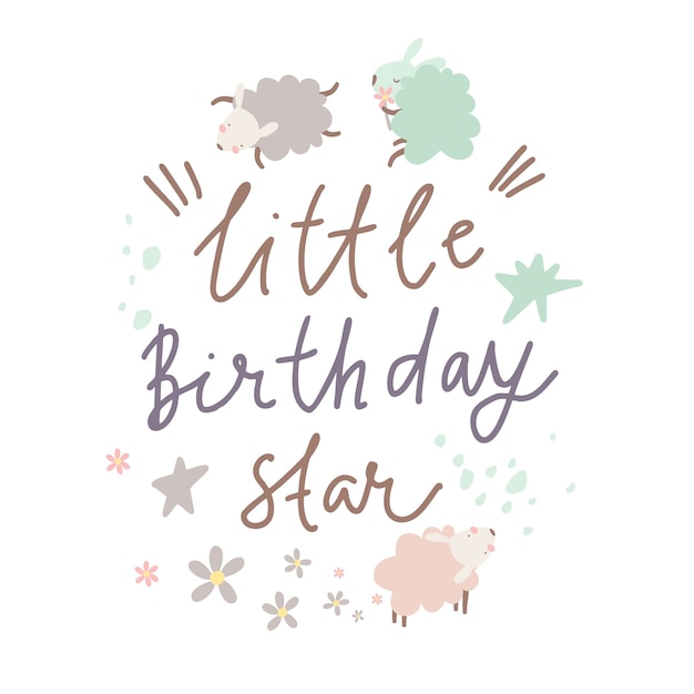 Free vector card little birthday star