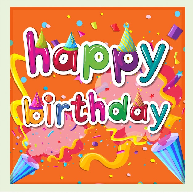 Free vector card template for birthday with ribbons background