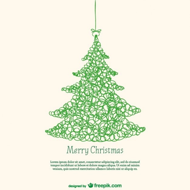 Card template with christmas tree