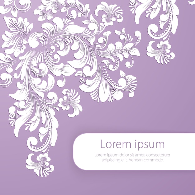 card template with damask ornament