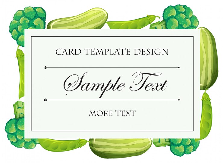 Free Vector card template with green vegetables