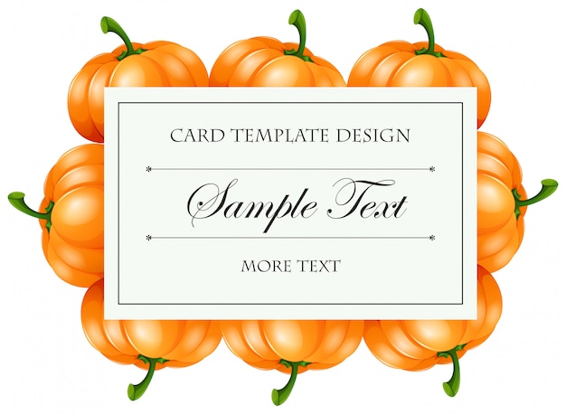 Card template with pumpkin frame