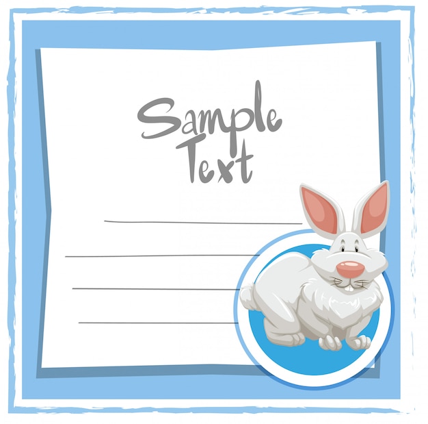 Card template with white bunny