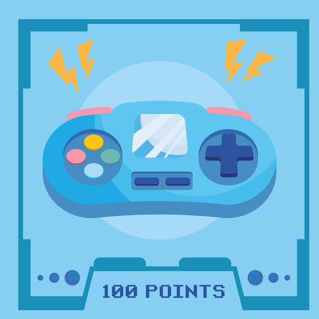 Free vector card of videogame controller design