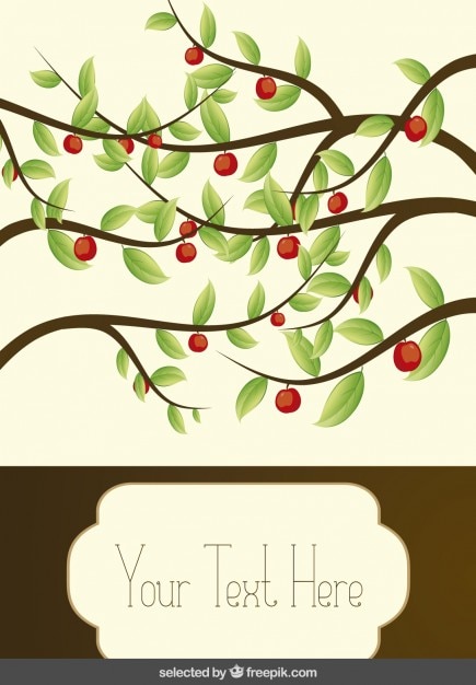 Free vector card with branches