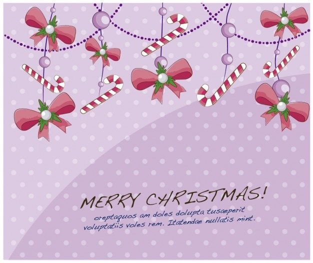 Бесплатное векторное изображение Карта с рождественские украшения