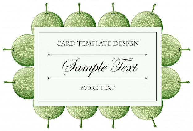 Free vector card with frame of cantaloupe fruits