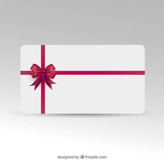 Free vector card with red ribbon template