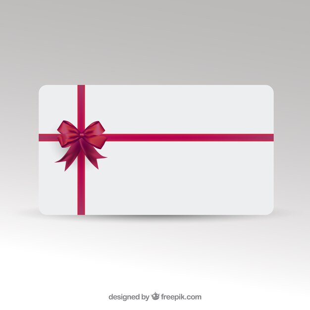 Card with red ribbon template