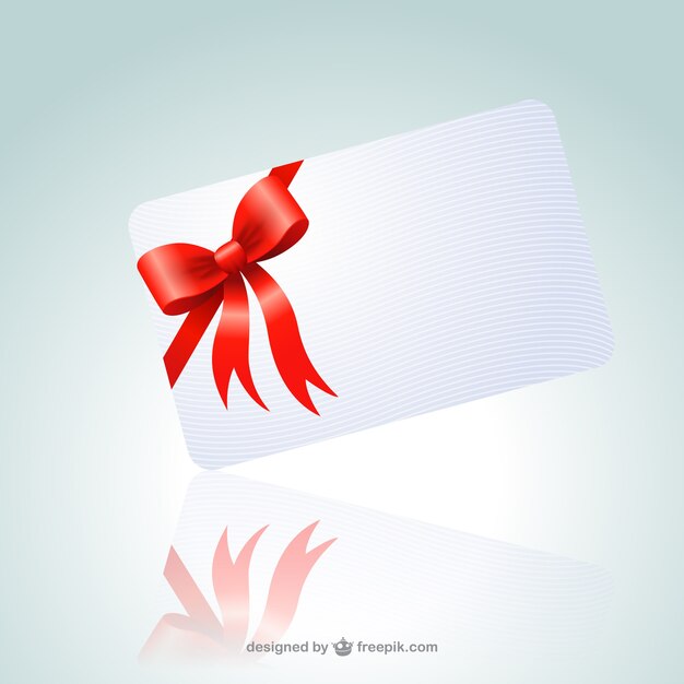 Card with red ribbon