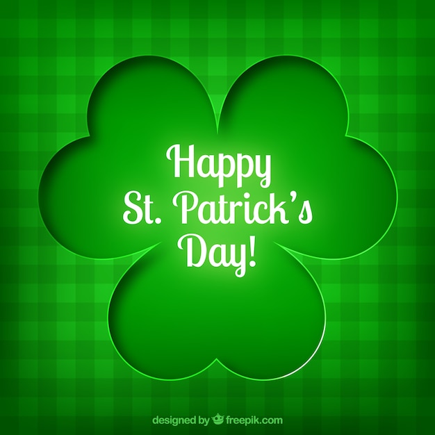 Free vector card with a shamrock for saint patrick