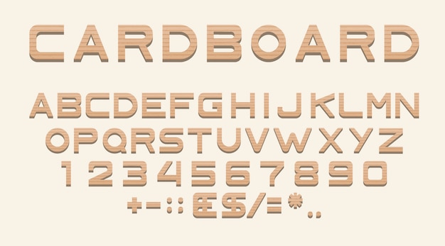 Free vector cardboard alphabet template