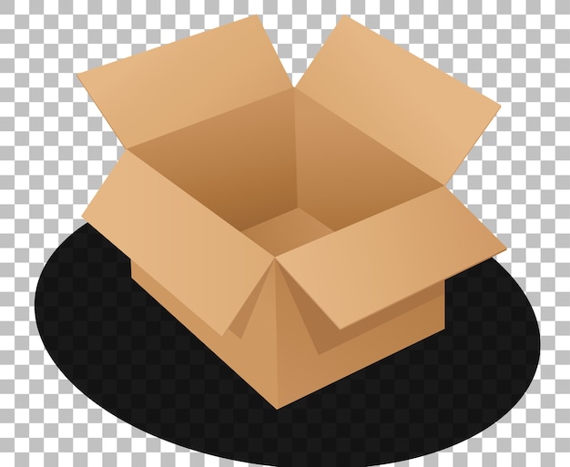 Free vector cardboard box opened isolated cartoon style