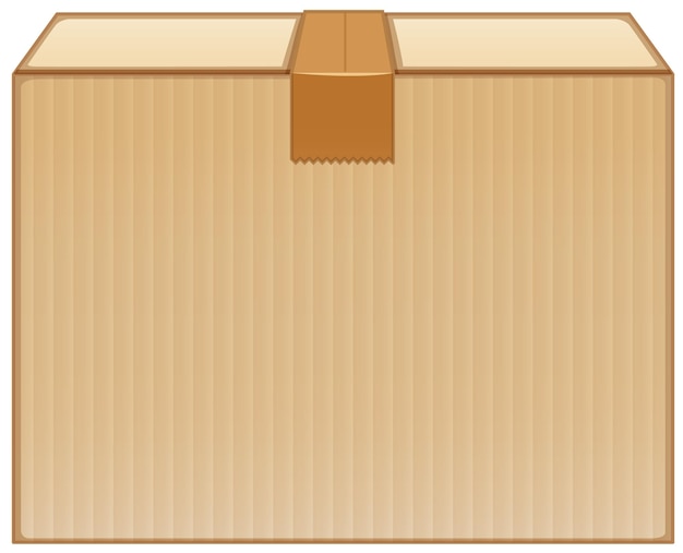 Free vector cardboard box with brown tape on white background