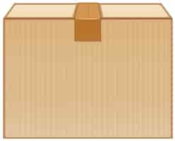 Free vector cardboard box with brown tape on white background