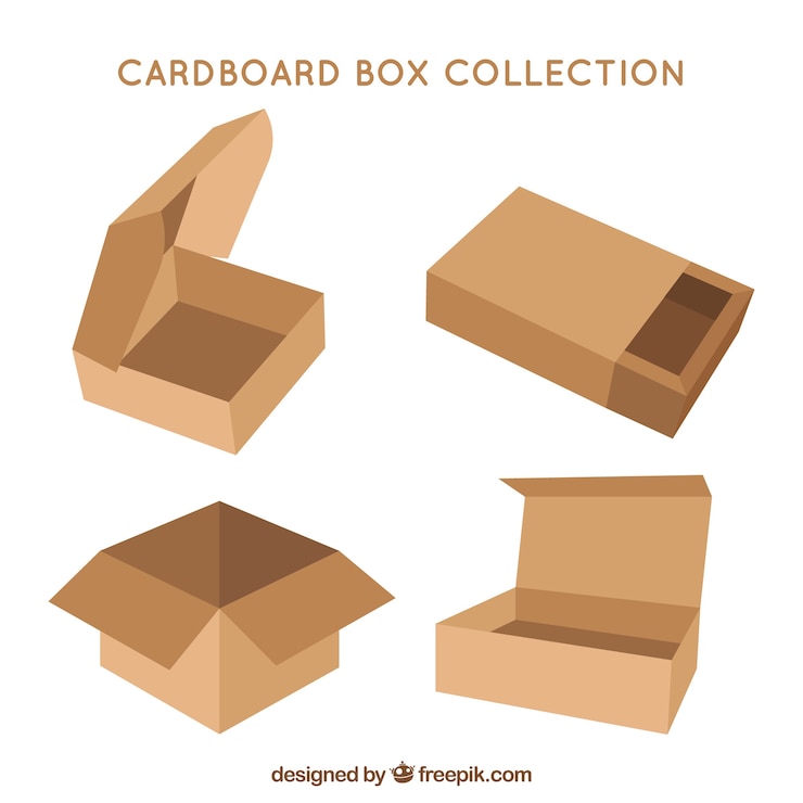 Free Vector cardboard boxes collection to shipment in flat style